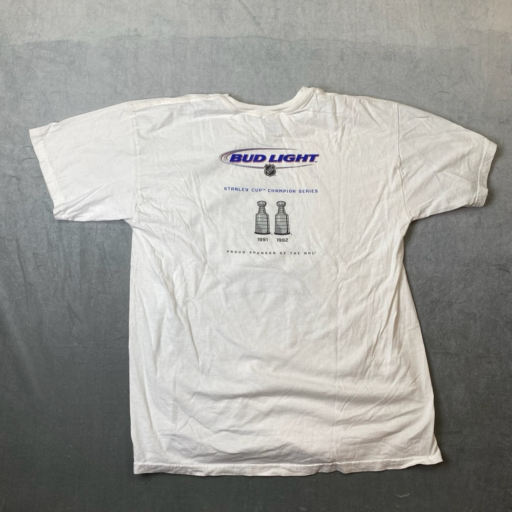Pittsburgh Penguins Stanley Cup Champions NHL T Shirt White Mens Size‎ L - Picture 4 of 7